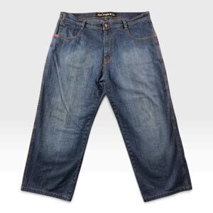 5ive Jungle & Co Jeans Men 42 Y2K Baggy Wide Leg Hip Hop Streetwear Skater Denim